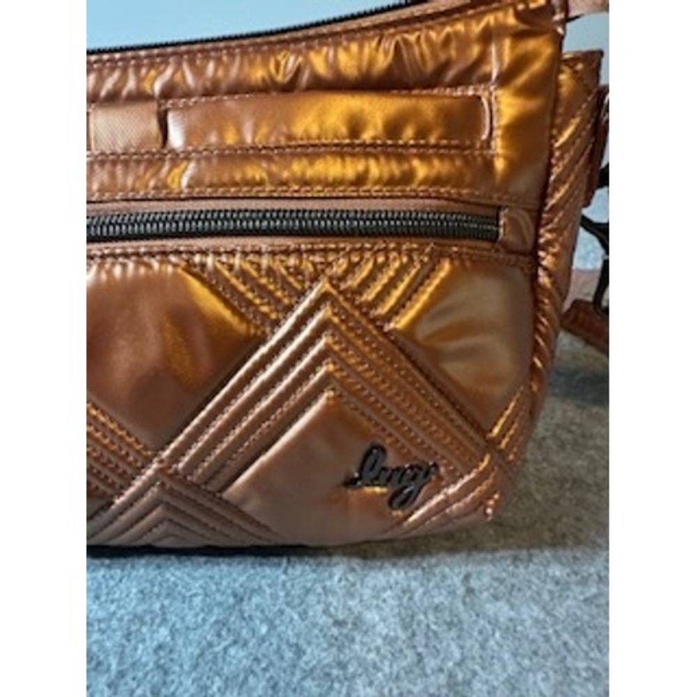 Lug Dash Crossbody Bag Metallic Copper Quilted Chevron Puffer Shoulder Bag NWT - Picture 2 of 9
